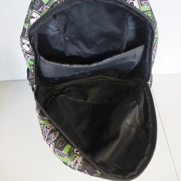 No Fear Green & Black Backpack School Sports Bag Over Shoulder Bag Laptop Zip - Picture 14 of 15
